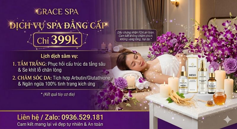 Tắm trắng giá rẻ hiệu quả Bình Dương